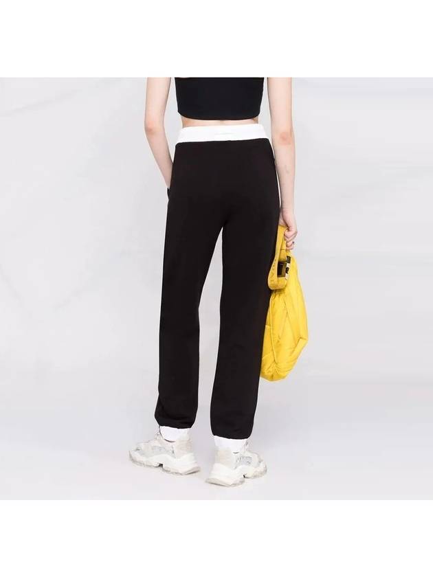 Women's Contrast Trim Drawstring Jogger Track Pants Black - MONCLER - BALAAN 6