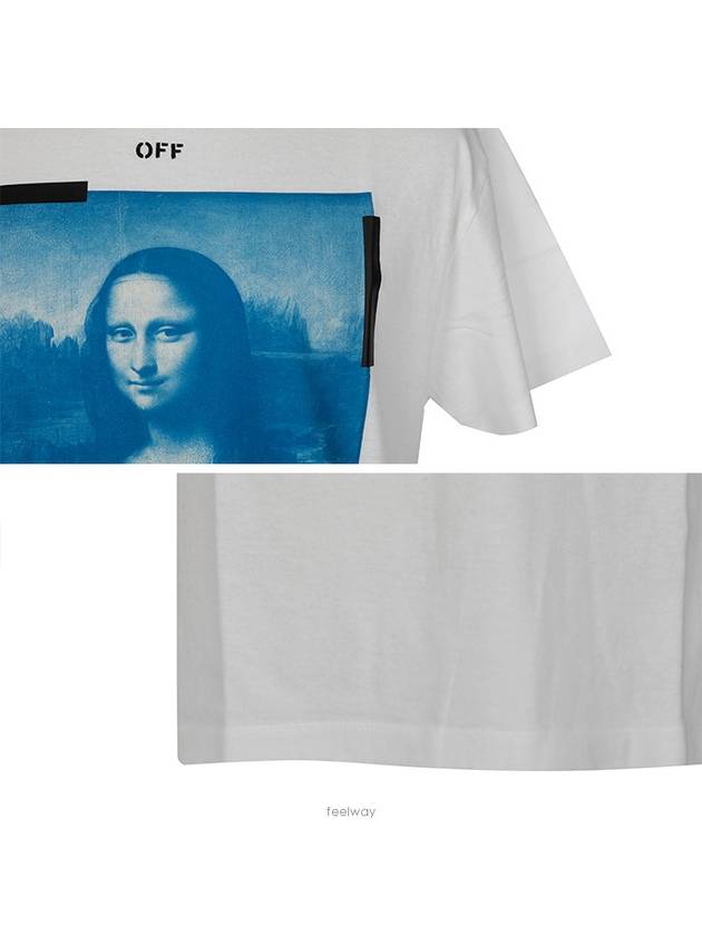 Mona Lisa Print Round Short Sleeve T-Shirt White - OFF WHITE - BALAAN 6