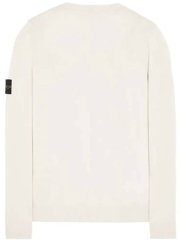 Wappen Patch Crew Neck Soft Cotton Knit Top Ivory - STONE ISLAND - BALAAN 4