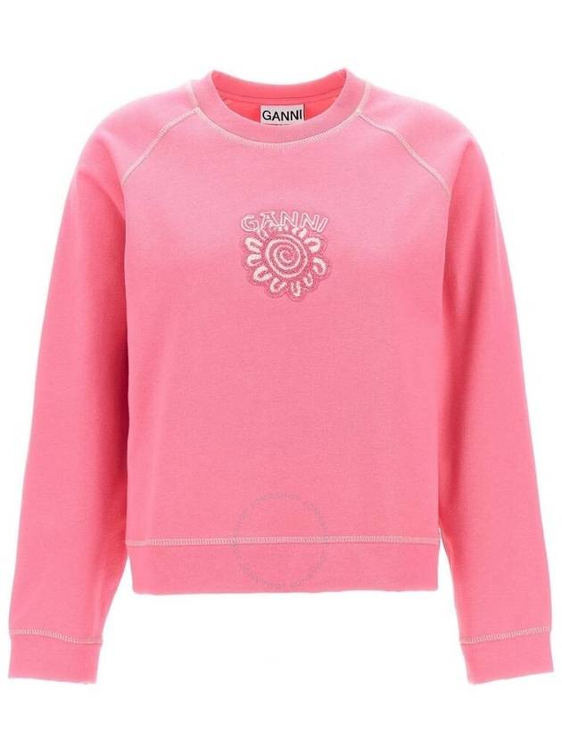 Isoli Cotton Sweatshirt Pink - GANNI - BALAAN 2