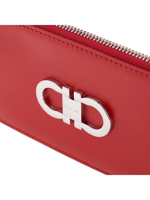 Women's Gancini Card Holder 22 0629 FLAME RED 0770867 - SALVATORE FERRAGAMO - BALAAN 6