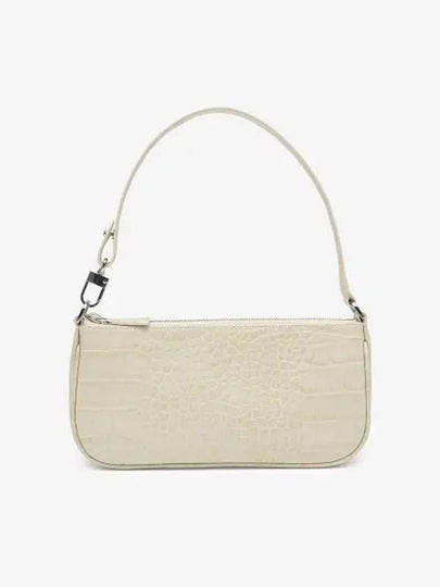 Rachel Crocodile Embossed Shoulder Bag Cream - BY FAR - BALAAN 2