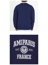 Logo Print Sweatshirt Navy - AMI - BALAAN 6