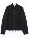 Triangle Pocket Nylon Zip Up Jacket Black - BOTTEGA VENETA - BALAAN 3