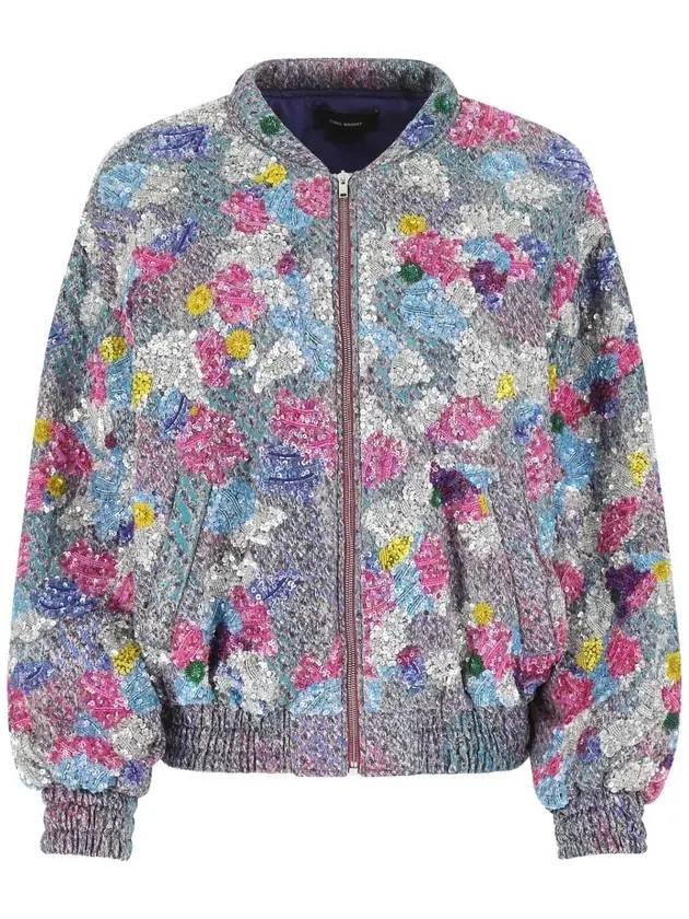 sequined silk zip-up jacket - ISABEL MARANT - BALAAN.