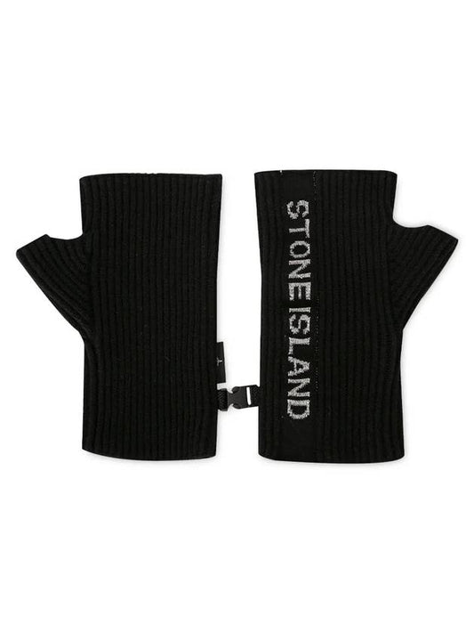 Men's Lettering Logo Gloves Black - STONE ISLAND - BALAAN 2