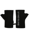 Men's Lettering Logo Black Gloves - STONE ISLAND - BALAAN 2
