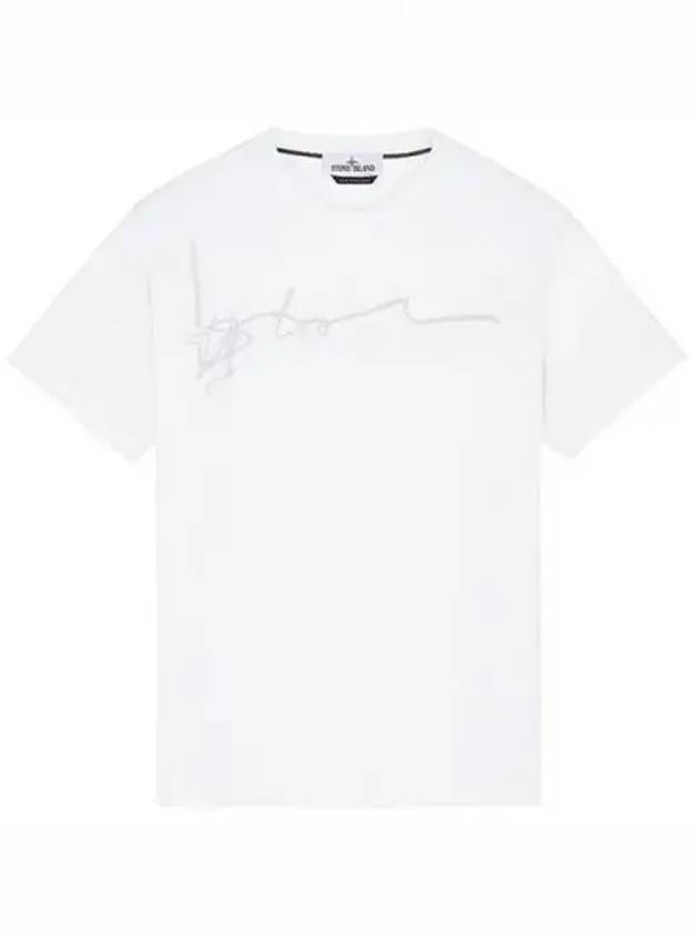 Logo Ink Short Sleeve T-Shirt White - STONE ISLAND - BALAAN 2