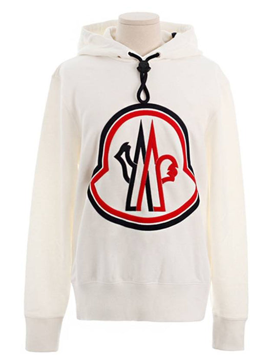 Big Logo Oversized Hood White - MONCLER - BALAAN.