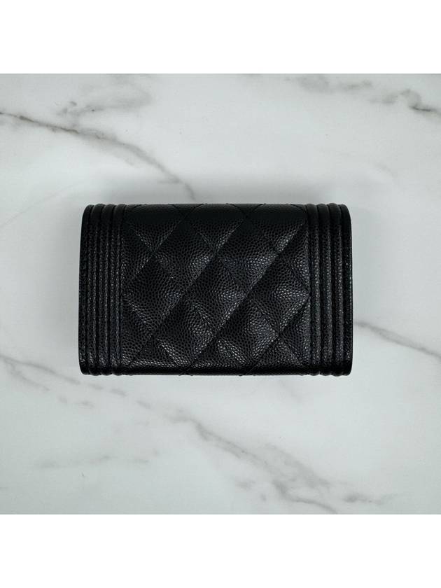 Boy Snap Card Holder Wallet Black Gold A80603 - CHANEL - BALAAN 3