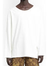 Wide Neck Cotton Long Sleeve T-Shirt Ivory - LEMAIRE - BALAAN 1