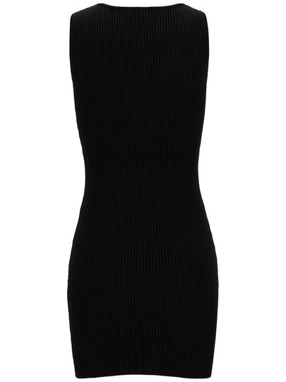 Mini Black Dress With Cut-Out And Logo Detail In Ribbed Viscose Woman - COPERNI - BALAAN 2