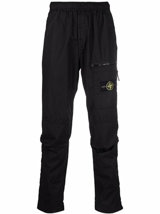 Stretch Cotton Tela Paracadute Garment Dyed Cargo Pants Black - STONE ISLAND - BALAAN 2