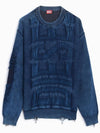 K Rottissimo Floating Yarn Logo Knit Top Blue - DIESEL - BALAAN 2