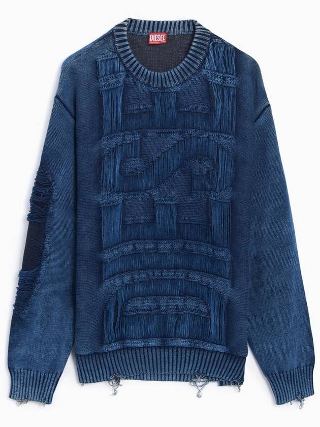 K Rottissimo Floating Yarn Logo Knit Top Blue - DIESEL - BALAAN 2