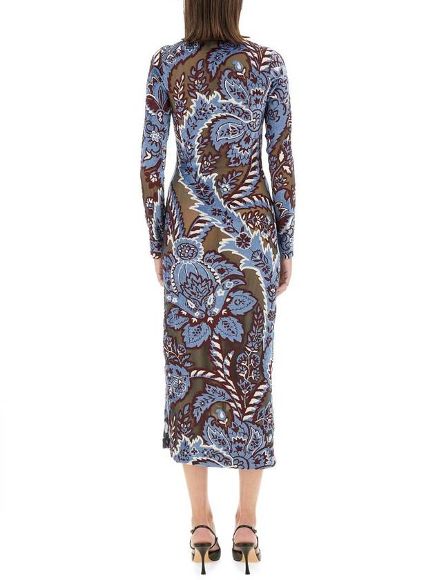 Etro Velvet Jacquard Tulle Dress - ETRO - BALAAN 3