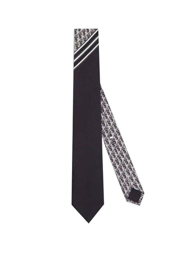 Oblique Straight Tie Black - DIOR - BALAAN 1