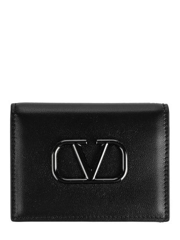 4Y2P0T39 VTQ 0NO Men s V logo card wallet - VALENTINO - BALAAN 1