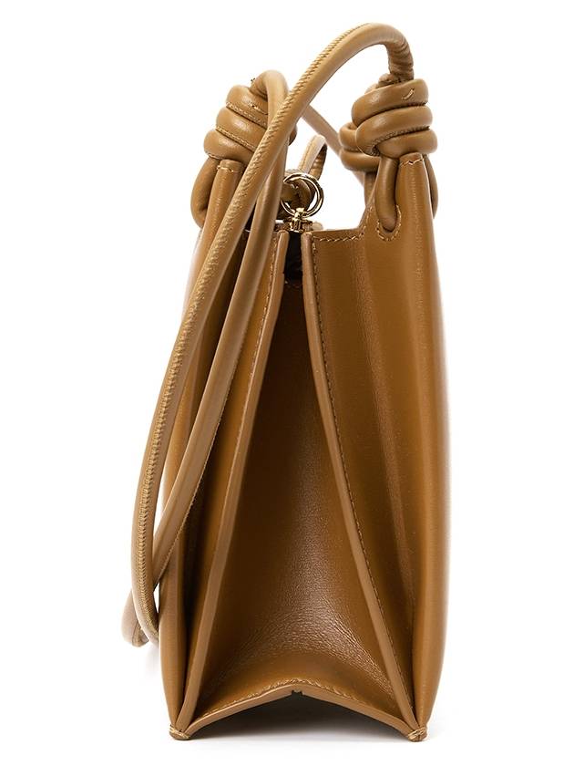 Giro Knotted Leather Small Shoulder Bag Brown - JIL SANDER - BALAAN 4