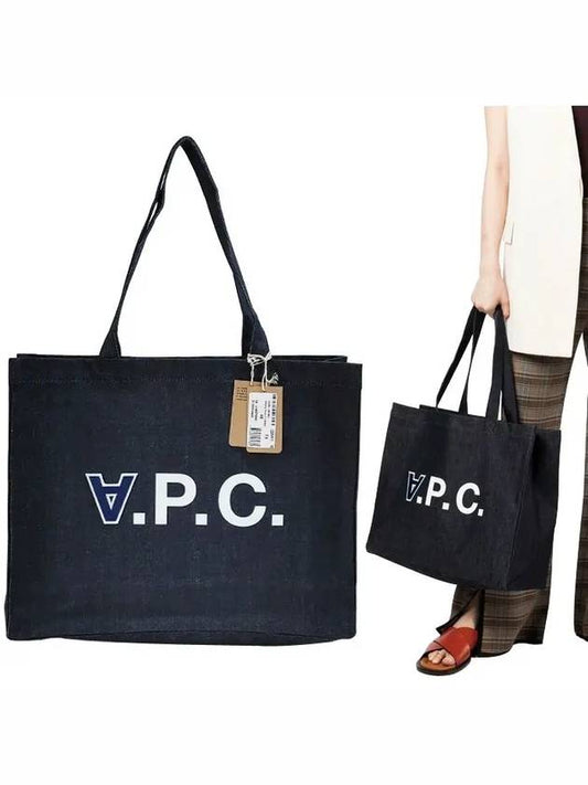 Front Logo Shoulder Tote Bag Indigo Blue - A.P.C. - BALAAN 2