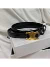 Triomphe Small Taurillon Leather Belt Black - CELINE - BALAAN 3