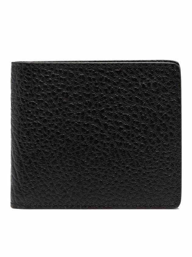 Stitched Leather Bifold Half Wallet Black - MAISON MARGIELA - BALAAN 4