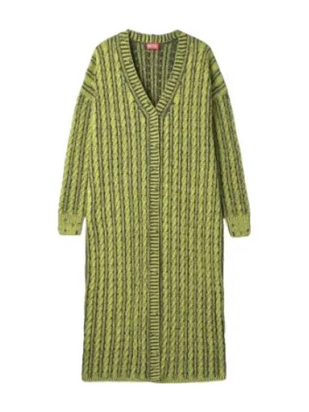 Panagia cable knit chenille cardigan green - DIESEL - BALAAN 1