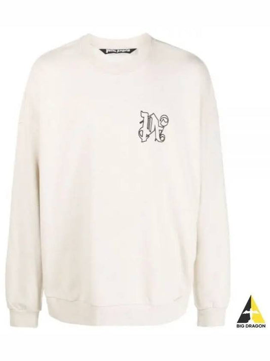 Monogram Logo Sweatshirt Natural - PALM ANGELS - BALAAN 2