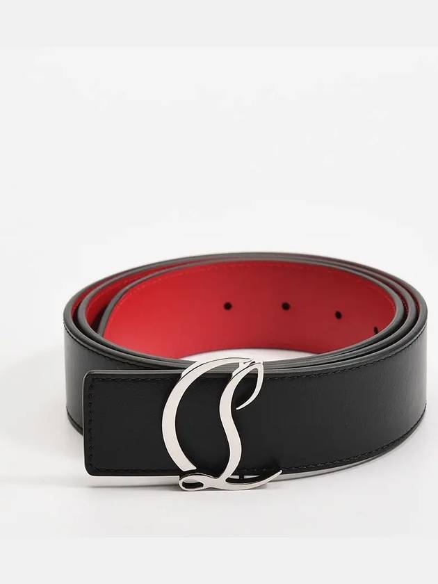 CL Logo Leather Belt Black - CHRISTIAN LOUBOUTIN - BALAAN.