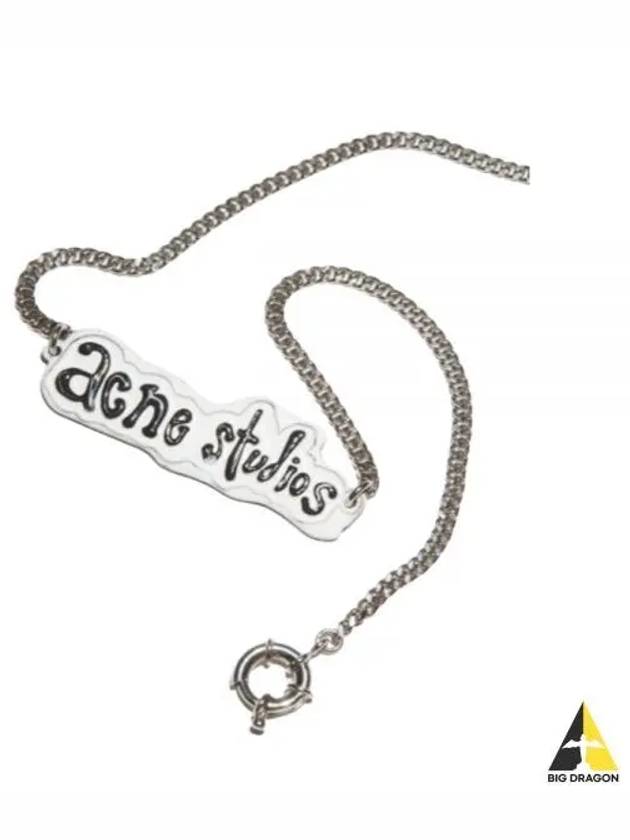 Logo Label Necklace Silver Grey - ACNE STUDIOS - BALAAN 2