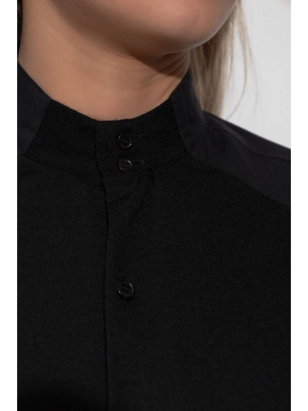 Comme Des Garçons Noir Kei Ninomiya Shirt With Cardigan Motif, Women's, Black - COMME DES GARCONS - BALAAN 5