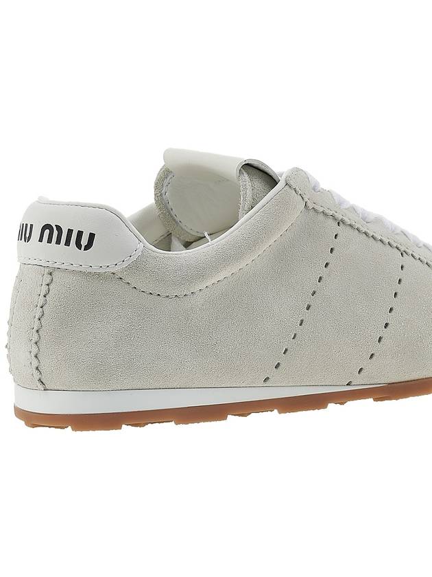 SN White suede leather sneakers for men 5E114E 054 F0009 - MIU MIU - BALAAN 11