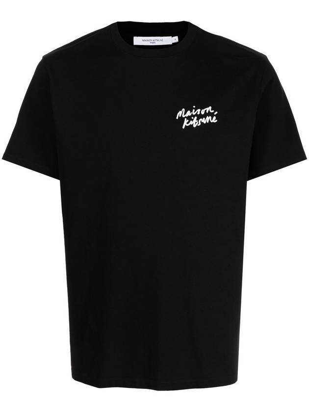 Mini Handwriting Logo Cotton Short Sleeve T-Shirt Black - MAISON KITSUNE - BALAAN 2