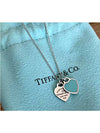 Double Heart Pendant Diamond Necklace Blue Silver - TIFFANY & CO. - BALAAN 2