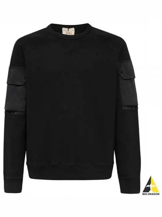 Multi-pocket Snap Crew Neck Sweatshirt Black - TEN C - BALAAN 2