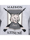 College Fox Print Sweatshirt Light Grey Melange - MAISON KITSUNE - BALAAN 7