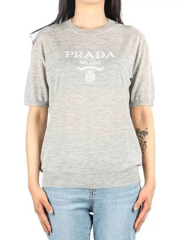 Women s logo short sleeve knit 271942 - PRADA - BALAAN 1