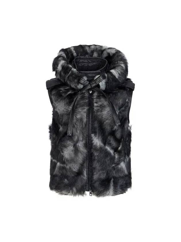 Women s Detachable Hooded Shearling Vest Black 270440 - EMPORIO ARMANI - BALAAN 1