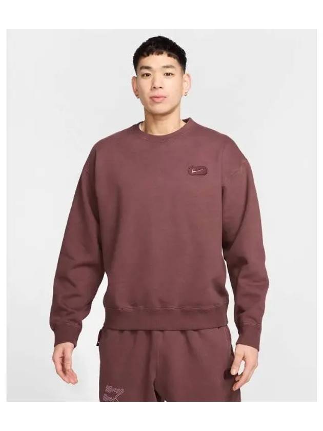 Solo Swoosh Fleece Crew Sweatshirt Burgundy Crush - NIKE - BALAAN 2