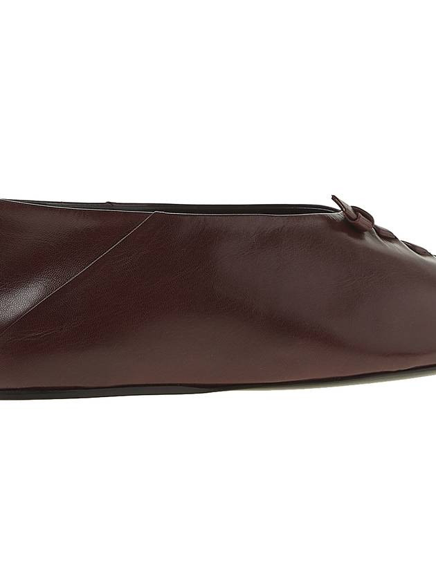 Pointed Toe Leather Ballerina Flat Shoes Rouge - JIL SANDER - BALAAN 11