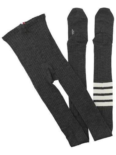 Fine Merino Wool Leggings Medium Gray - THOM BROWNE - BALAAN 1