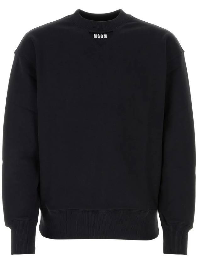 Embroidered Micro Logo Cotton Sweatshirt Black - MSGM - BALAAN 1