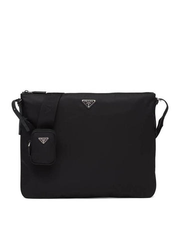 Tesuto Triangle Logo Cross Bag Black - PRADA - BALAAN 1