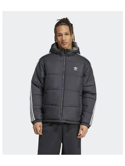 Adicolor Reversible Quilted Hooded Jacket Black Grey - ADIDAS - BALAAN 2