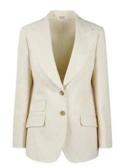 Wool Single-Breasted Blazer Jacket Ivory - GUCCI - BALAAN 2