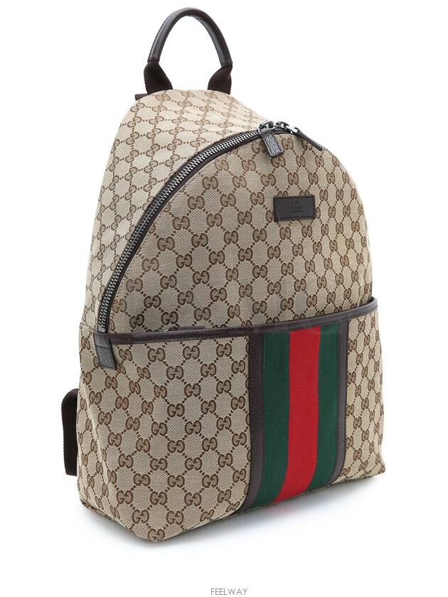 Three Stripes Backpack 190278 Unisex Brown Rucksack - GUCCI - BALAAN 5