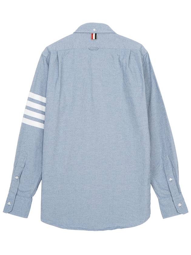 Men's Diagonal Solid Flannel Long Sleeve Shirt Light Blue - THOM BROWNE - BALAAN 3