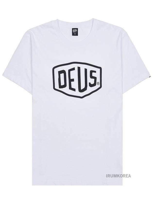 Shield Logo Print Cotton Short Sleeve T-Shirt White - DEUS EX MACHINA - BALAAN 11