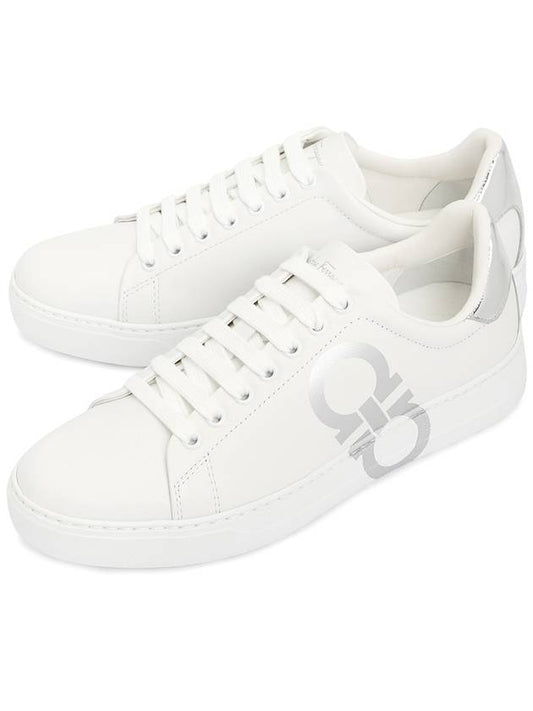 Number Gancini Low Top Sneakers White Silver - SALVATORE FERRAGAMO - BALAAN 2