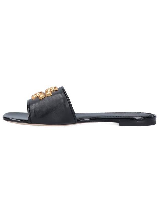 Logo Eleanor Slippers Black - TORY BURCH - BALAAN 4